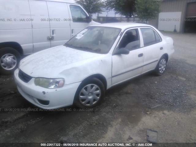 2T1BR12E81C468398 - 2001 TOYOTA COROLLA CE/LE/S WHITE photo 2