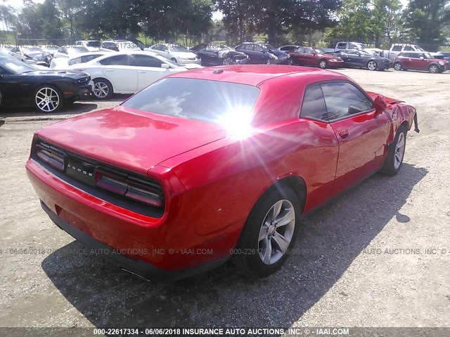 2C3CDZAG6FH783450 - 2015 DODGE CHALLENGER SXT RED photo 4