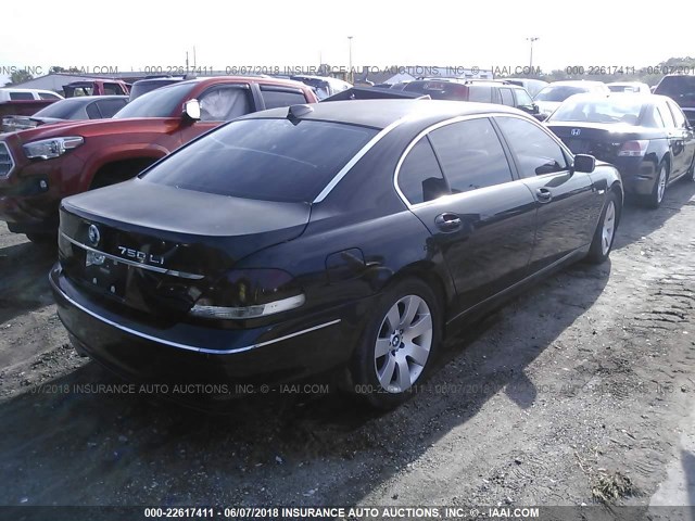 WBAHN83537DT69199 - 2007 BMW 750 BLACK photo 4