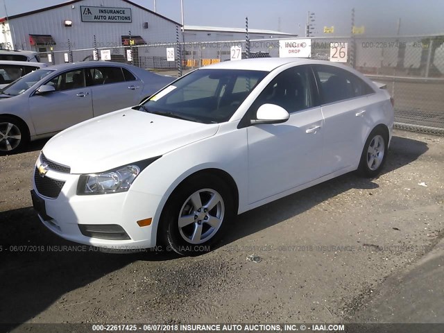 1G1PK5SBXE7454123 - 2014 CHEVROLET CRUZE LT WHITE photo 2