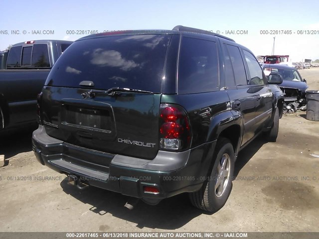 1GNDT13S842323130 - 2004 CHEVROLET TRAILBLAZER LS/LT GREEN photo 4