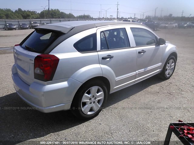 1B3HB48B17D173444 - 2007 DODGE CALIBER SXT SILVER photo 4