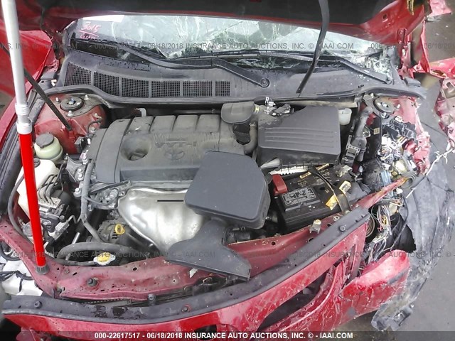 4T1BF3EK7AU097660 - 2010 TOYOTA CAMRY SE/LE/XLE RED photo 10
