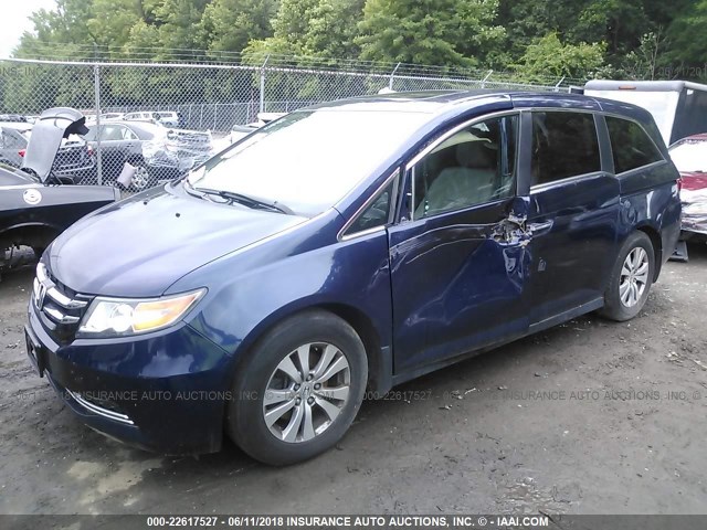 5FNRL5H68EB027010 - 2014 HONDA ODYSSEY EXL Dark Blue photo 2