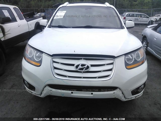 5NMSKDAG1AH366167 - 2010 HYUNDAI SANTA FE LIMITED WHITE photo 6