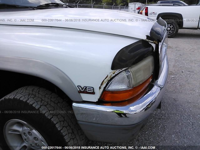 1B7GG22Y9XS282873 - 1999 DODGE DAKOTA WHITE photo 6