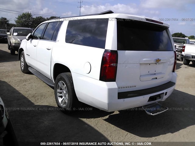 1GNSCHKC9GR134590 - 2016 CHEVROLET SUBURBAN C1500 LT WHITE photo 3