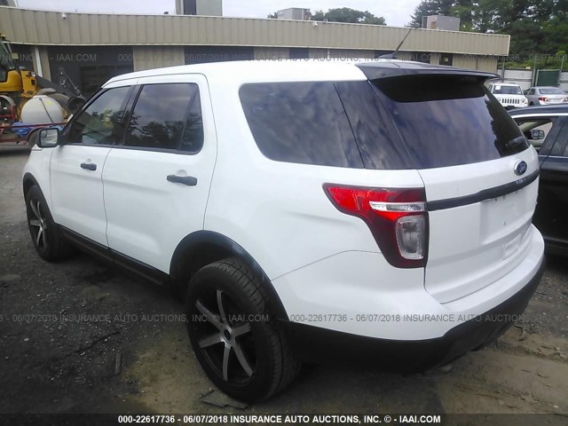 1FM5K8ARXFGC16624 - 2015 FORD EXPLORER POLICE INTERCEPTOR WHITE photo 3