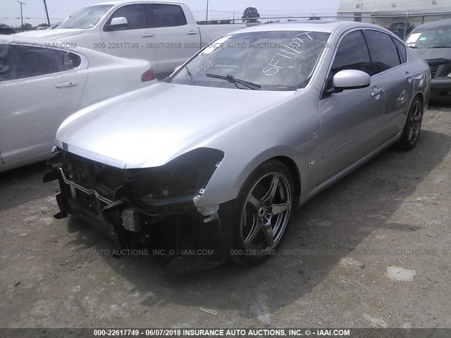 JNKBY01E26M207520 - 2006 INFINITI M45 SPORT SILVER photo 2