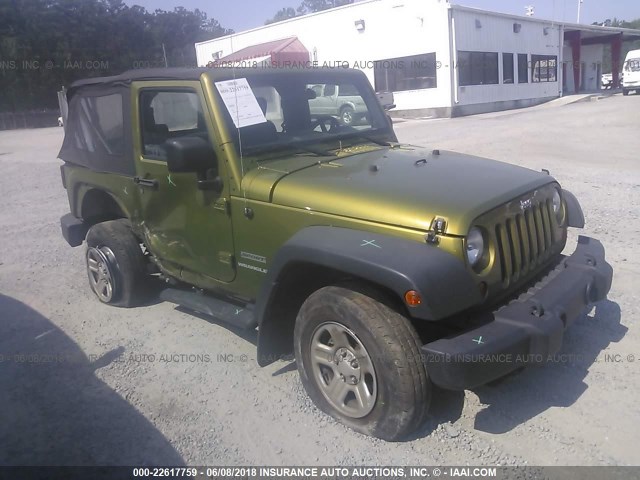 1J4AA2D12AL233145 - 2010 JEEP WRANGLER SPORT GREEN photo 1