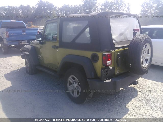 1J4AA2D12AL233145 - 2010 JEEP WRANGLER SPORT GREEN photo 3