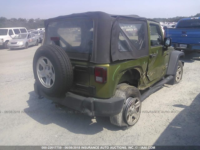 1J4AA2D12AL233145 - 2010 JEEP WRANGLER SPORT GREEN photo 4