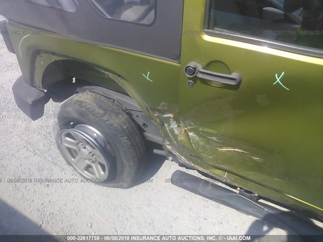 1J4AA2D12AL233145 - 2010 JEEP WRANGLER SPORT GREEN photo 6