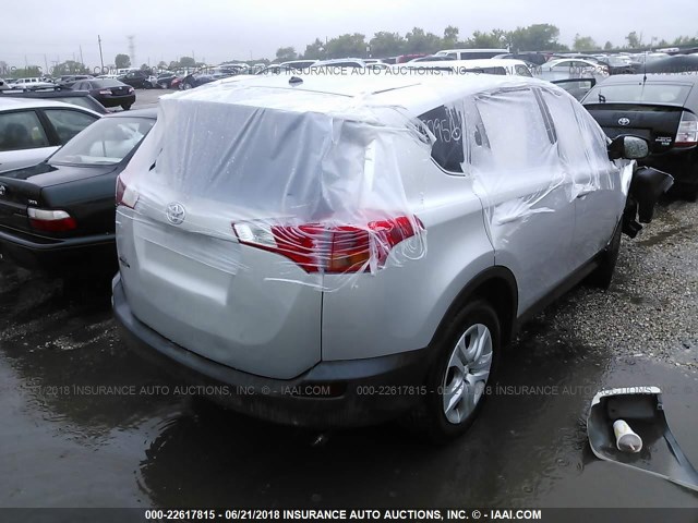 2T3ZFREV2FW165034 - 2015 TOYOTA RAV4 LE SILVER photo 4