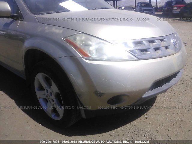 JN8AZ08T65W325124 - 2005 NISSAN MURANO SL/SE/S GOLD photo 6