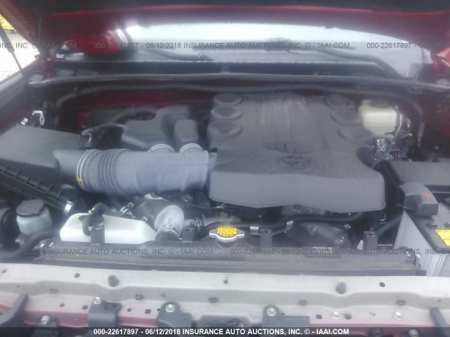 JTEBU5JR9G5338061 - 2016 TOYOTA 4RUNNER SR5 PREM/LTDL/TRAIL/TRD Czerwony zdjęcie 10