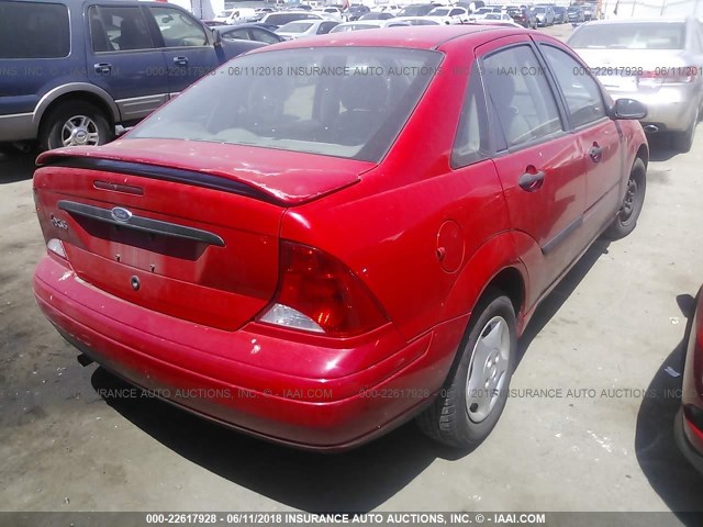 1FAFP33P91W180776 - 2001 FORD FOCUS LX RED photo 4