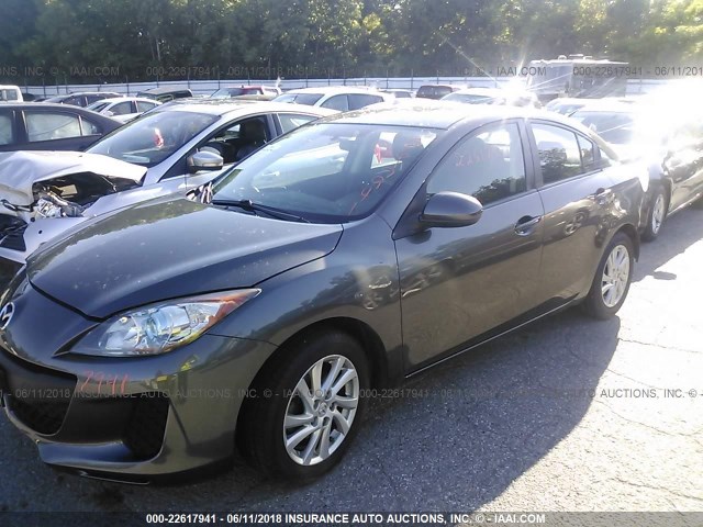 JM1BL1V70C1549997 - 2012 MAZDA 3 I GRAY photo 2