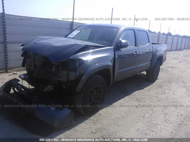 5TFAZ5CN7HX038584 - 2017 TOYOTA TACOMA DBL CAB/SR5/TRD SPORT/OR GRAY photo 2