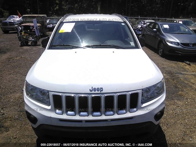 1C4NJCBA4CD692402 - 2012 JEEP COMPASS SPORT WHITE photo 6