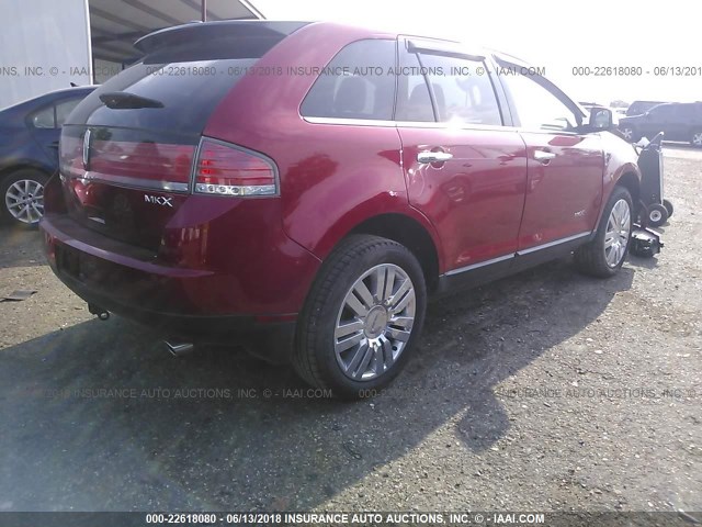 2LMDJ6JC3ABJ27920 - 2010 LINCOLN MKX RED photo 4