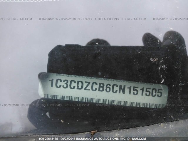 1C3CDZCB6CN151505 - 2012 DODGE AVENGER SXT BLACK photo 9