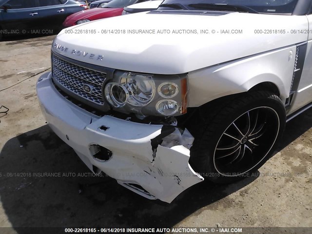 SALMF13499A299606 - 2009 LAND ROVER RANGE ROVER SUPERCHARGED WHITE photo 6