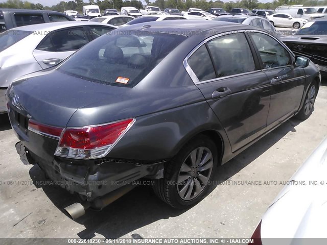 1HGCP2F86BA073888 - 2011 HONDA ACCORD EXL GRAY photo 4