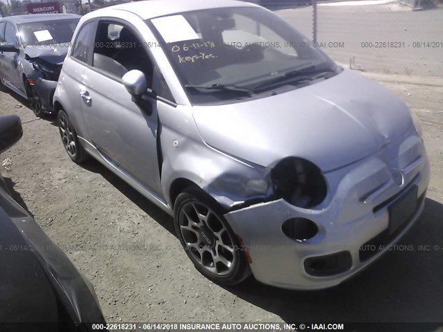 3C3CFFBR5CT113187 - 2012 FIAT 500 SPORT SILVER photo 1