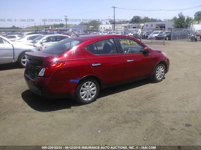 3N1CN7AP8DL846231 - 2013 NISSAN VERSA S/S PLUS/SV/SL RED photo 4