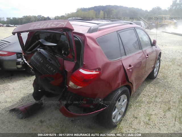 JTMBK31V876010233 - 2007 TOYOTA RAV4 LIMITED RED photo 4