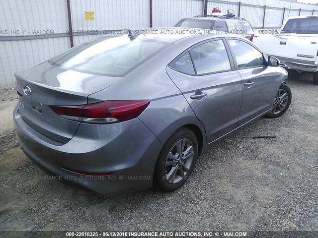 5NPD84LF6JH307940 - 2018 HYUNDAI ELANTRA SEL/VALUE/LIMITED GRAY photo 4