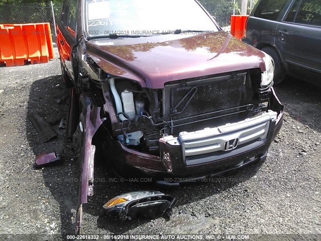 5FNYF18378B053023 - 2008 HONDA PILOT SE BURGUNDY photo 6