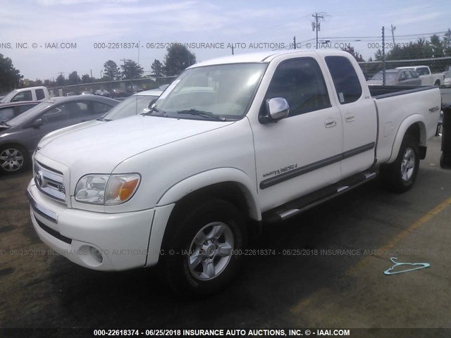 5TBBT44106S486883 - 2006 TOYOTA TUNDRA ACCESS CAB SR5 WHITE photo 2