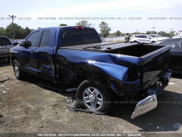 5TFRM5F10EX074235 - 2014 TOYOTA TUNDRA DOUBLE CAB SR/SR5 BLUE photo 3