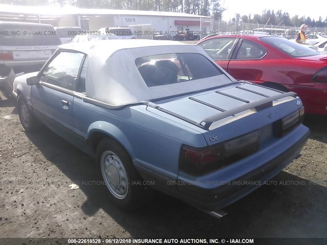 1FABP44E3KF287602 - 1989 FORD MUSTANG LX BLUE photo 3