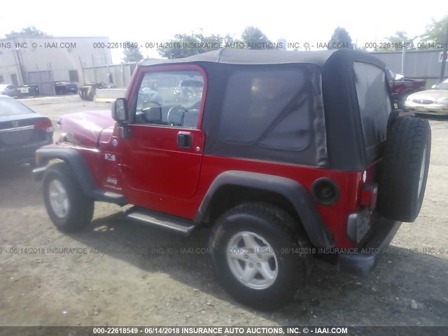 1J4FA39S36P774931 - 2006 JEEP WRANGLER X RED photo 3