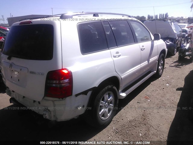 JTEHF21A420089705 - 2002 TOYOTA HIGHLANDER LIMITED WHITE photo 4