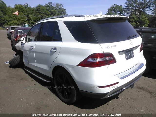 4JGDA5HB1FA483188 - 2015 MERCEDES-BENZ ML 350 4MATIC WHITE photo 3