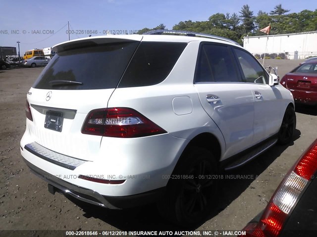 4JGDA5HB1FA483188 - 2015 MERCEDES-BENZ ML 350 4MATIC WHITE photo 4