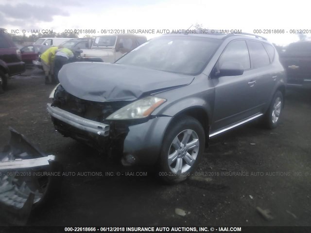 JN8AZ08W47W640713 - 2007 NISSAN MURANO SL/SE/S GRAY photo 2