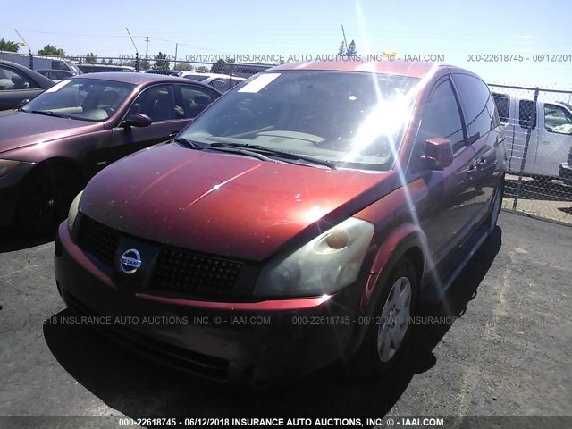 5N1BV28U04N334403 - 2004 NISSAN QUEST S/SE/SL RED photo 2