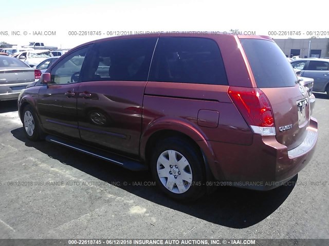 5N1BV28U04N334403 - 2004 NISSAN QUEST S/SE/SL RED photo 3