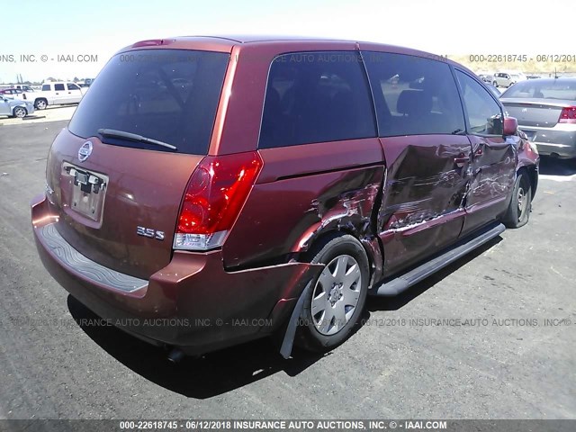 5N1BV28U04N334403 - 2004 NISSAN QUEST S/SE/SL RED photo 4