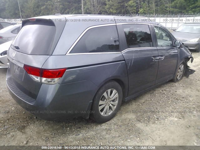 5FNRL5H67EB135652 - 2014 HONDA ODYSSEY EXL GRAY photo 4