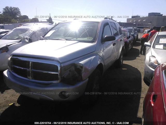 1D4HB48N85F505912 - 2005 DODGE DURANGO SLT SILVER photo 2