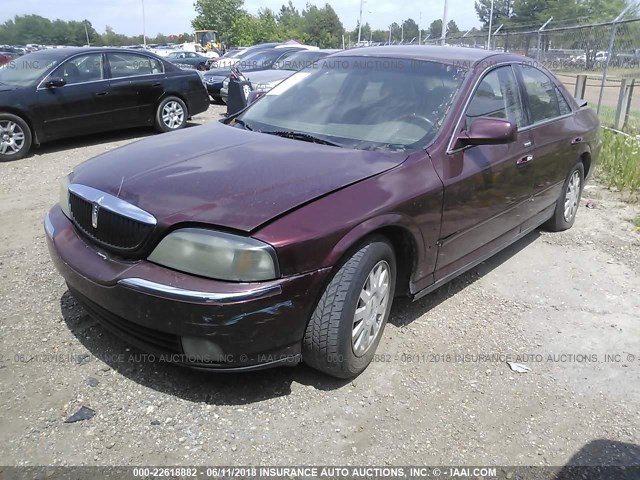 1LNHM86S84Y631757 - 2004 LINCOLN LS BURGUNDY photo 2