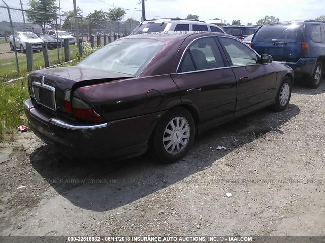 1LNHM86S84Y631757 - 2004 LINCOLN LS BURGUNDY photo 4