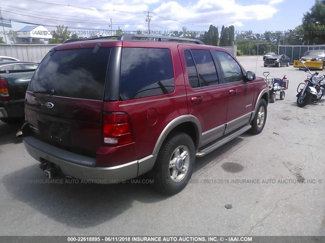 1FMZU74E12UC65849 - 2002 FORD EXPLORER EDDIE BAUER RED photo 4