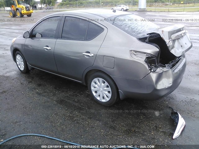 3N1CN7AP0CL944166 - 2012 NISSAN VERSA S/SV/SL GRAY photo 3